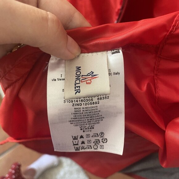 MONCLER Men’s Jacket Red Urville Giubutto Nylon Windbreaker Casual Zip Up Size 3 - Picture 13 of 16